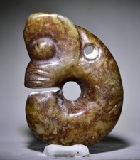 2.4 "Red Mountain Culture jade sculpté Dragon cochon Talisman pendentif