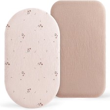 Lot de 2 Draps Housses Cododo pour Lit Bébé,100 Coton Mousseline Draps Housse...