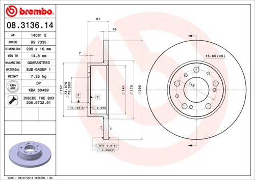 Disque frein axial - frein,