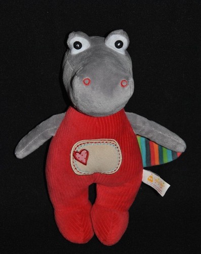 Peluche doudou crocodile gris