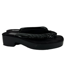 Dries Van Noten Womens Thong Sandals Size 41 Black Platform Italy