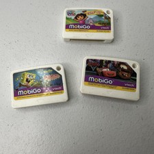Lot Of 3 Vtech Mobigo Learning Games Dora Explorer- Cars- SpongeBob