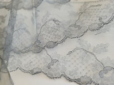 Rare large dentelle ancienne grise voilette  jupon modiste 4 mètres 70 B6 n°16