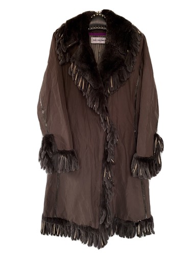 Manteau franges fourrure - manteau, en