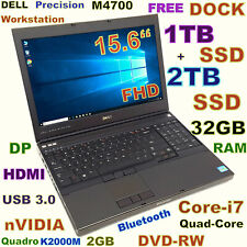 Workstation DELL M4700 i7-QUAD FAST 3TB (1TB + 2TB) SSD  32GB 15.6" Quadro 2GB
