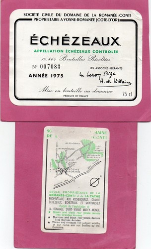 Etiquette echezeaux 1975 - echezeaux,