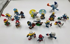 Vintage Smurf Figures 1978, 1979, 1980-1983, 2013 Button Pins Peyo Schleich (20)