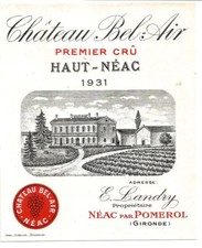 label Château Bel-Air Haut-Néac by Pomerol 1931.