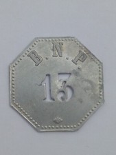 Jeton  Banque Nationale de Paris  Caisse  13   Alu.2.43Gr. 35mm