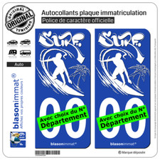 2 Stickers autocollants plaque