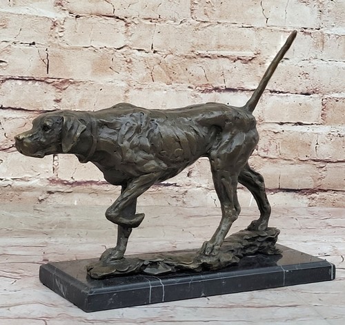 Sculpture chien chasse en - sculpture,