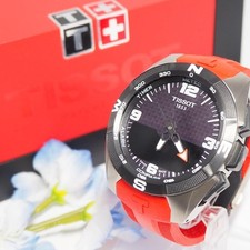 Tissot T-Touch Solar Titanium Men's Watch H274 Black Dial Red Strap