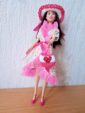 Robe portefeuille en coton fleuri pour poupée Barbie + accessoires