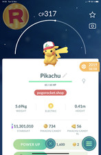Pikachu Ash Cap Costume Non-Shiny Go Reg or 1M