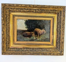 Tableau ancien Les 2 moutons