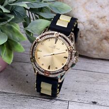Montres Carlo Men's Hip Hop Rapper Luxury Stones Dress Wrist Watch Gold Finish