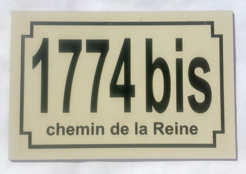 Plaque pvc numero rue de - rue, ou