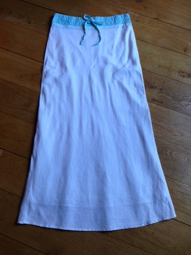 Jupe longue lin blanche - jupe, en
