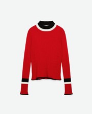❤️ Zara pull rouge BandesTaille M  Neuf 