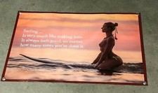 Surfer Girl Dick Lin Vinyl Bannière Inspirante Affiche Surfboard Panneau