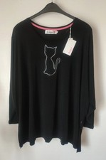🎀 Tunique Femme noir Chat Strass Taille 60/62 Si Belle Et Neuf grande taille 