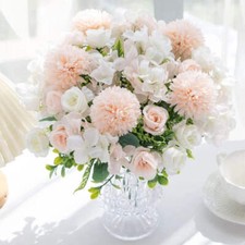 Bouquet de Mariée en Soie Rose - Chrysanthème Fleur Artificielle