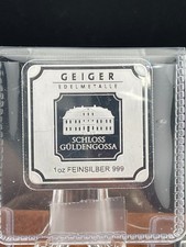 Geiger Edelmetalle 1 Troy Oz Silver Bar .999 Fine Silver bullion BU
