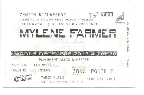Ticket billet used stub - used, place