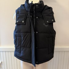 New ROXY Women’s Black Hooded Water Resistant PUFFER VEST Size XS