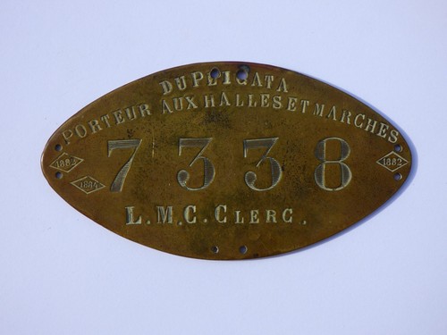 Plaque métier porteur - plaque, de