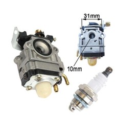 10 mm Carburateur + bougie Taille-haie 22cc 26cc 33cc 34cc Débroussailleuse
