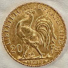 20 francs coq  or 1913très
