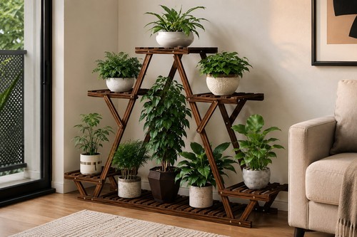étagère plantes bois 3 - à,