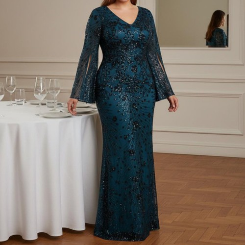 Robe longue sequins coupe - longue, à