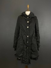 Marithe Francois Girbaud Black Belt Button Long Parka Jacket Size I 44 / USA 29