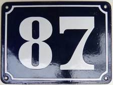 PLAQUE EMAILLEE VINTAGE NUMERO