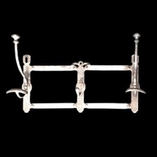 1890 steel hanger coat rack early industrial design signed JHP PARIS