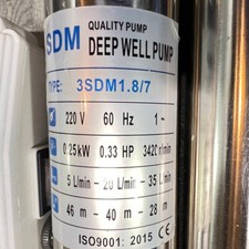 SDM Deep Well Pump 3SDM1.8/7 Submersible .33 HP