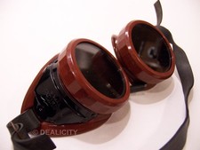 Vintage Welco Welding Goggles Glasses Brown Bakelite Ajustable Band "Steampunk"