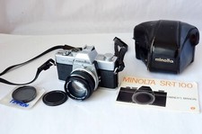 Minolta SRT 100 film camera w/ MC Rokkor-PF 1:1.9 f=55mm lens Good Working Order