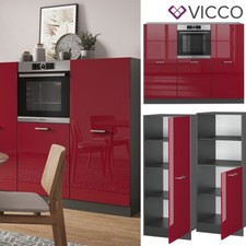 Cuisine Bloc Cuisine R-Line anthracite bordeaux rouge ultra-brillant Vicco