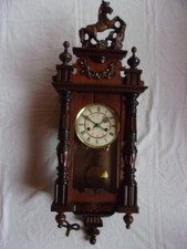 antique wooden clock regulator pediment horse