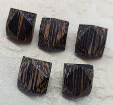 BEAUTIFUL WOODEN BUTTONS BRASS FASTENER 1.4 CM SQUARE YEARS 1925-1930