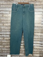 Vintage Karl Kani Jeans 90s HiHop Grail RARE USA 100% Cotton Green Blue Sz 38