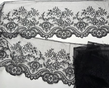 ANTIQUE LACE - BEAUTIFUL WHIPPED CREAM RUFFLE WITH SPINDLES - 19TH CENTURY - 3.80 M