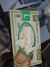 Medline Restore Oatmeal Nitrile Exam Gloves Large 250/Box