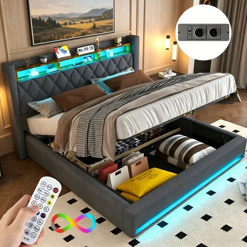 Lit double 140x190 avec - lit,