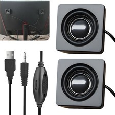 Mini haut-parleur TRS, 3,5 mm, 1 paire USB, pour PC, petit stéréo à coller av...