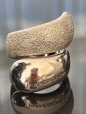 PIANEGONDA 925 Silver 28 GR Vermillion BANGLE Diamond Cut Ring