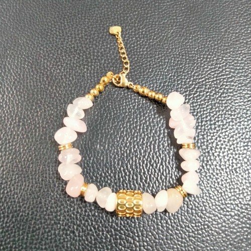 Bracelet perles quartz blanc